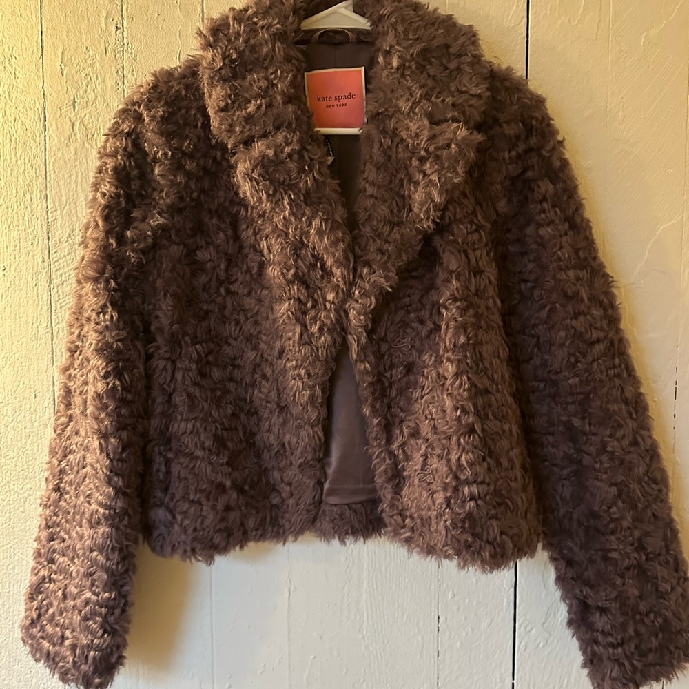 Kate Spade Purple Faux Fur Jacket